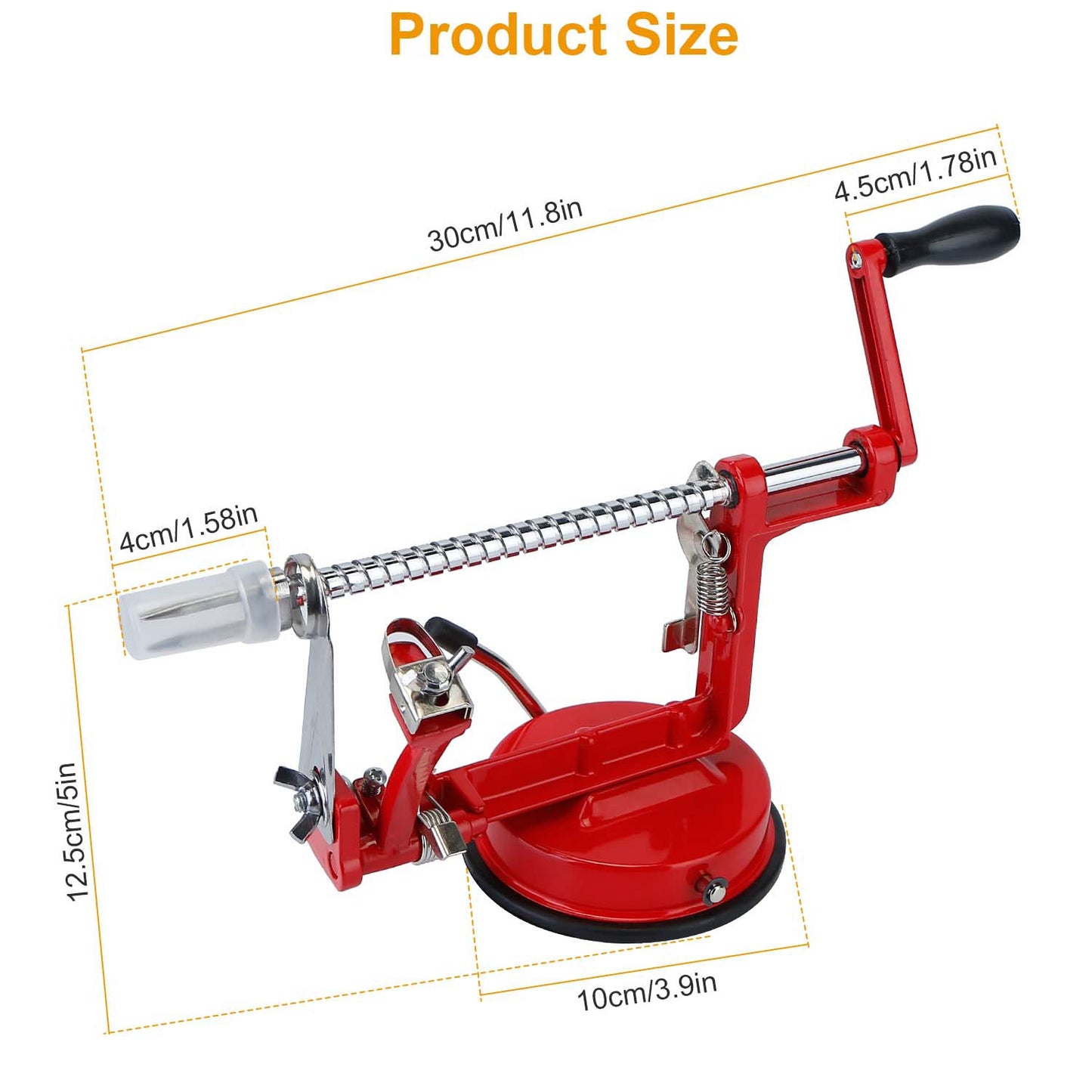 3 In 1 Fruit Peeler Manual Rotation Potato Fruit Core Slicer Kitchen Hand Cracking Corer With Zinc Alloy Peeler Suction Base