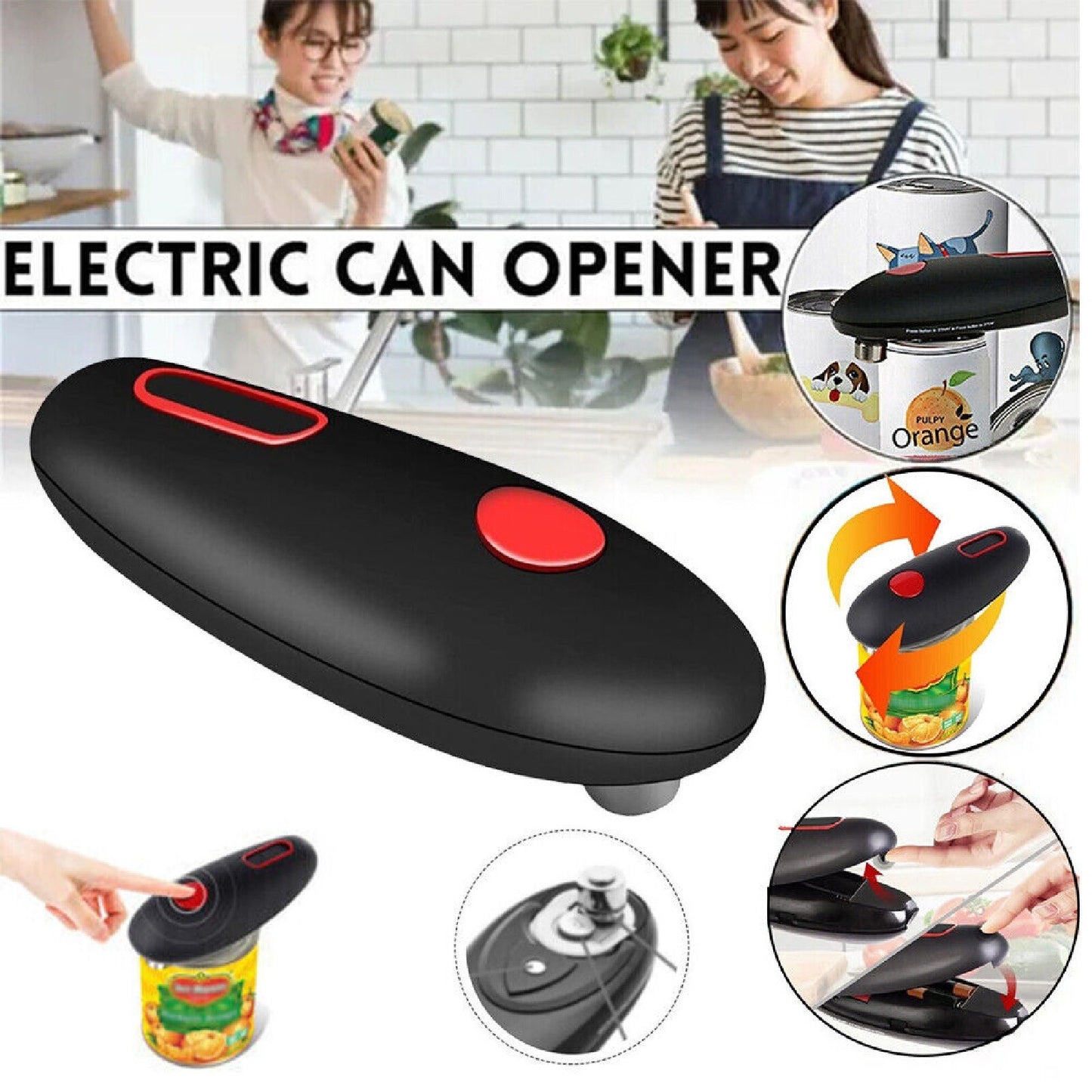 Automatic Can Opener One Touch Electric Jar Lid Opener Kitchen Bottle Tool