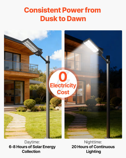8000W Solar Street Lights Outdoor, 450000LM, Commercial Parking Lot Lights Dusk To Dawn, LED Flood Security Lamp With Motion Sensor, IP65 Waterproof Outdoor Lighting, For Driveway Yard, 3 Pack