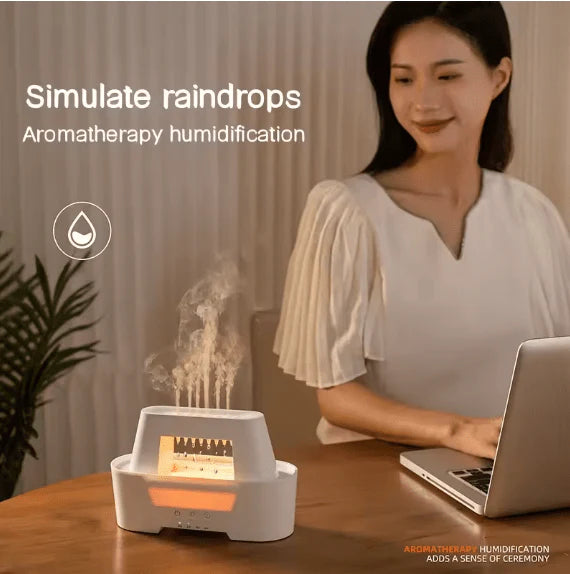Raindrop Aroma Humidifier – Relaxing LED Mist Diffuser